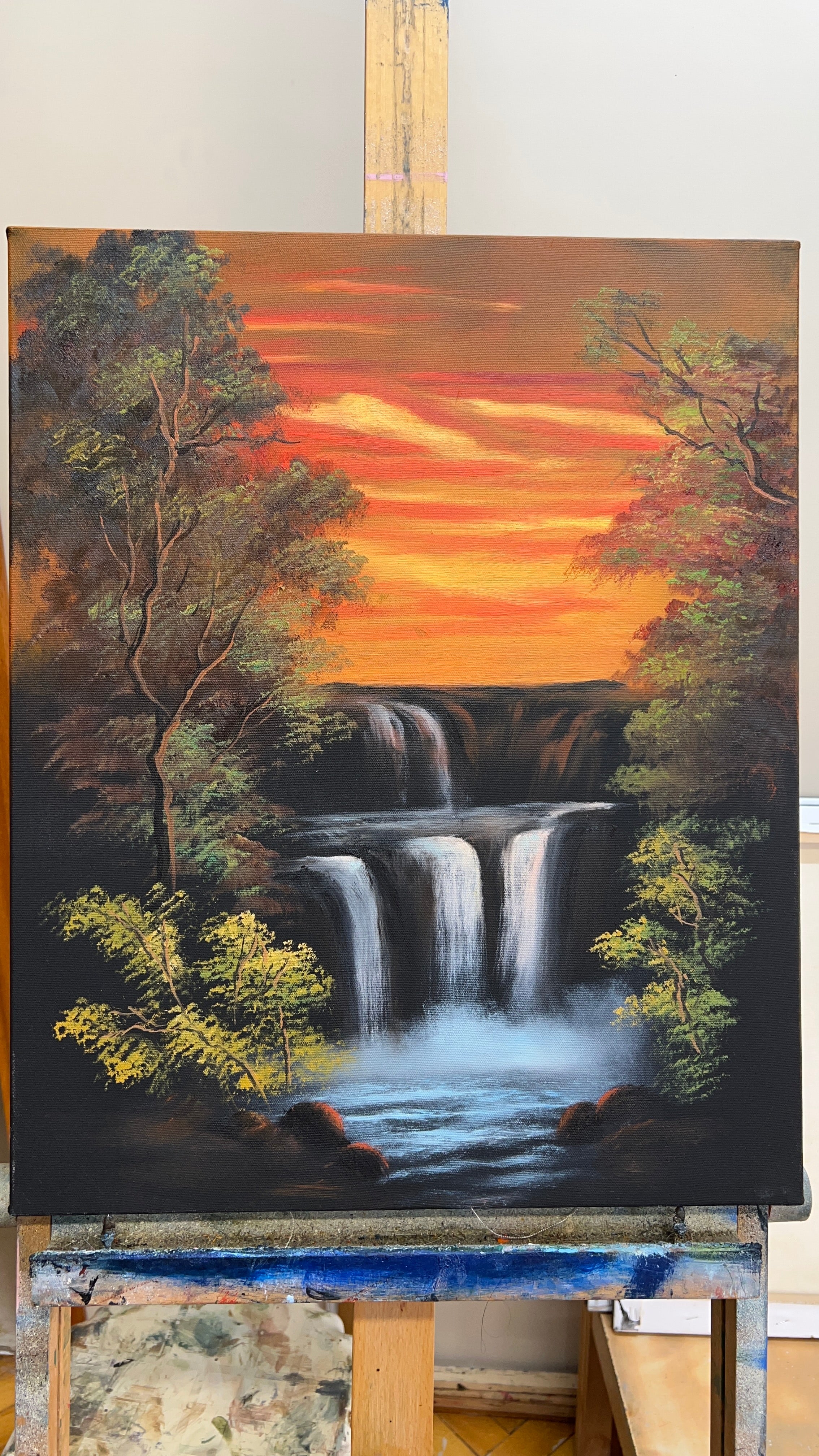 Siyah Tuval Manzara – Muhammed Ali Malekkianie | Orijinal Yağlıboya Tablo 55x45 cm